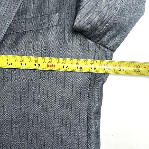 Jonathan Ogilvy Loro Piana Fitted Gray Striped Wool Suit Jacket Blazer 41R - Picture 15 of 16